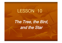 영어수업지도안 - LESSON 10 The Tree, the Bird, and the Star -1