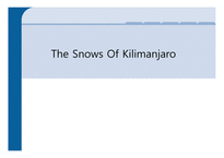 미국소설 The Snows Of Kilimanjaro 작가소개, 작품 줄거리 -1