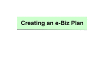 [경영학, 글로벌전략] Creating E Biz Plan-1