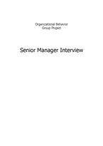 [조직행동론] Senior Manager Interview(영문)-1
