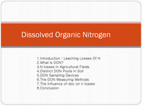 [농업환경학] Dissolved Organic Nitrogen(영문)-1