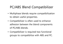 고분자 설계 Polymer Blend- Compatibilizer for PC/ABS Blend-19