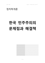 [정치학] 한국 민주주의의 문제점과 해결책-1