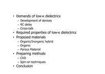 [반도체] Low- κ Dielectrics(저유전물질)-1