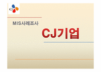 [경영정보학] CJ그룹 MIS사례조사-1
