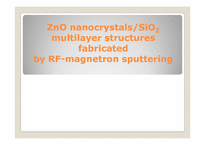 [화학공학]RF magnetron sputtering법으로 형성된 ZnO nanocrystals-SiO2-1