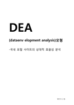 [경영과학론] DEA(dataenv elopment analysis)모형 사례분석 -국내 포털 사이트의 상대적 효율성 분석-1