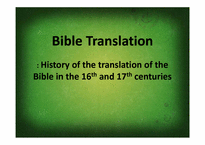 [고전영문학] Bible Translation-16,17세기 성경-1