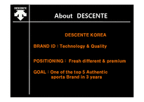 [스포츠마케팅] 스포츠의류 전문업체 데상트(DESCENTE) 한국시장 진출 전략-5