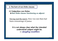 [영문법] Non-finite clauses and Clauses without verbs-8