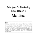 [마케팅원론] Mattina 마케팅 전략(영문)-1