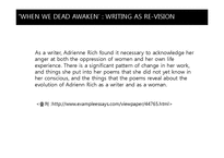 [영미시론] Adrienne Rich(에이드리언 리치)의 생애와 작품 분석-우리가 완전히 깨어날 때(When We Dead Awaken)-3