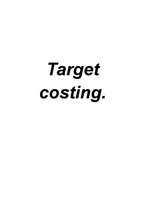 [관리회계] 벤츠 케이스 Target costing-1