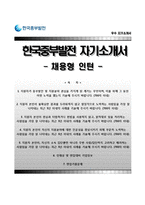 한국중부발전 자기소개서 - 한국중부발전 채용형인턴 합격자소서와 면접족보-1