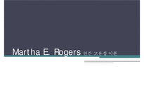 [간호이론] Martha E. Rogers 인간 고유성 이론-1