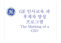 GE 인사교육 과 후계자 양성 프로그램 The Marking of a CEO-1