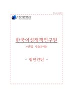 한국여성정책연구원 자소서+면접, 한국여성정책연구원 청년인턴 자기소개서-1
