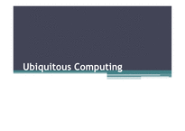 Ubiquitous Computing 유비쿼터스 컴퓨팅-1