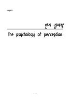 인지심리학 Thepsychologyofperception 독후감-1