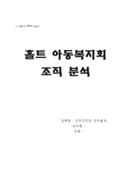 [조직구조] 홀트아동복지회 조직분석-1