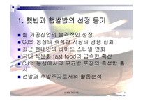 [마케팅비교분석]CJ `햇반`과 농심 `햅쌀밥`의 마케팅전략분석 - 선발주자와 후발주자 비교 --3