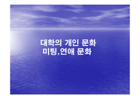 [대학문화] 대학의 개인문화 미팅,연애문화-1