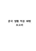 중국 생활 적응 체험보고서1-1