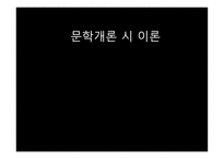 문학개론 시 이론-1
