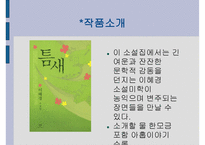 한국문학의이해 - 틈새 작가소개, 작품소개-4