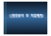 직무분석 및 직업배치 -1