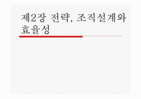 조직설계와 효율성 - 최고경영자가 설정한 목표에 따라 달라는 지는 기업의 상황을 알아보자 -2