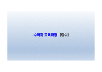 수학과 교육과정 - 함수 -1