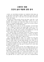 비판적 감상문 - 영화 감상문 - 그래비티 영화 - 인간의 삶과 죽음에 관한 분석 -1