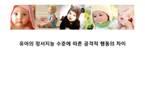 유아의 정서지능 수준에 따른 공격적 행동의 차이 - 연구 목적, 필요성 -1