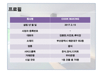 사업계획서 COOK MAKING 기업현황, 사업개요 -4