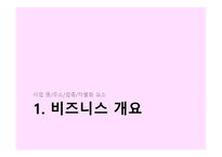 사업계획서 - 비즈니스 개요, 비즈니스 컨셉트, 비전 및 목표 -3