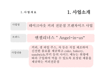 사업계획서 커피전문점 Angel-in-us - 사업개요, 마케팅 전략 -3