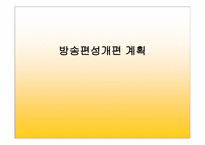 방송편성개편 계획 - 개편방송사소개, 드라마계획 -1