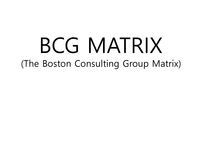 BCG MATRIX The Boston Consulting Group Matrix개론-1