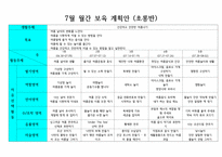 7월 월간 보육계획안 건강하고 안전한 여름 나기-1