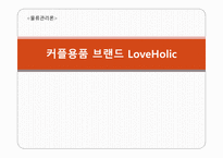 커플용품 브랜드 LoveHolic 사업계획서 -1