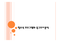 청소년 프로그램의 욕구조사분석 -1