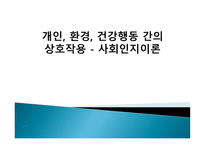 개인 환경 건강행동 간의 상호작용 -1