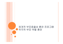 부모 교육 - 체계적 부모효율성 훈련 프로그램 적극적 부모 역할 훈련 -1