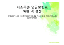 저소득층 연금보험료 하한 액 설정 -1