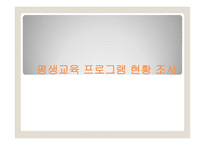 평생교육 프로그램 개념, 현황 조사 -1