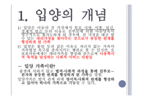 입양부모의 역할 - 1  입양의 개념 2  입양 현황 3  현재 우리나라의 사회적 지원 4  입양부모의 조건 -3