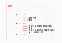 장애인 고용정책 -사회복지 정책론 -2