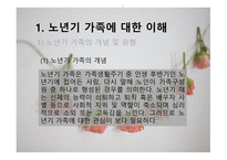 가족복지론 - 노년기 가족 - 노년기 가족에 대한 이해, 노년기 가족의 실태, 노년기 가족의 정책 및 실천 -3