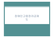 장애인고용장려금제도 - 정의 -1